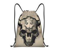 Langhbozdp Runner Bull Skull Print Drawstring Bags Backpack Bag Sport Gym Sack Drawstring Bag Yoga Bag for Men Women
