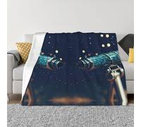 Langhbozdp Space Galaxy with Telescope Print Elegant Comfort flannel blanket Throw Soft Lightweight,for Bedding Sofa & Travel