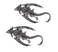 LANGHONG 2PCS Retro Viking Brooch For Women Dragon Brooch Talisman Jewelry, Gift For Men, Metal, no gemstone