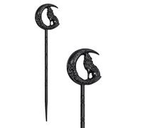 LANGHONG 2PCS Retro Viking Hairpin For Women Moon and Wolf Hair Accessories Hair Styling Pins (RLSZ)