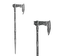 LANGHONG 2PCS Viking Axe Hair Sticks - Retro Metal Hair Pins for Women, Gothic Hair Accessories for Updos & Renaissance Festival (QHZD)