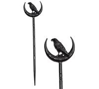 LANGHONG 2PCS Viking Hairpin For Women Retro Moon Raven Hair Sticks Hair Styling Pins (RAS1)