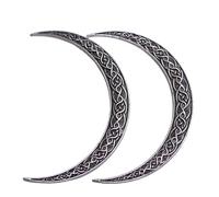 LANGHONG 2PCS Viking Moon Crescent Hairpins for Women - Gothic Metal Hair Sticks & Forks, Retro Hair Styling Pins for Updo, Cosplay & Renaissance Festival (ZZAS)