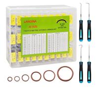 Langina 198PCS Viton O Ring Kits, 30 Sizes,75A Shore,High Temp Resistance | High temperature and corrosion resistanec,Viton Seal Rings,FKM Material for Home/Car/Hydraulic/Auto/A/C/RV Repair