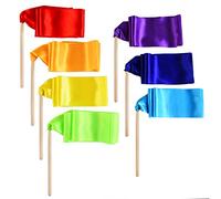 LANGING 7Pcs Dance Ribbon Stick Ribbon Gym Ribbons Dancing Streamers Twirling Ribbon with Wooden Wand