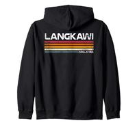 Langkawi Malaysia Retro Design Indian Ocean Island Zip Hoodie