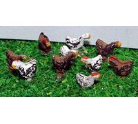 Langley Models 10 standing Chickens N Scale UNPAINTED Metal Model Kit A71