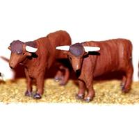Langley Models 2 Highland Cattle various stances OO Scale Model PAINTED F68ap