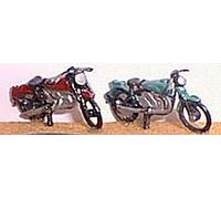 Langley Models 2 parked Motor Cycles OO Scale UNPAINTED Metal Model Kit G12a