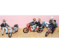 Langley Models 4 Motorcycles riders Rockers OO Scale UNPAINTED Model Kit F165