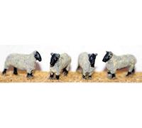 Langley Models 4 standing sheep OO Scale Metal Model PAINTED F58p