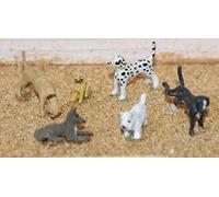 Langley Models 6 Dogs Terriers Alsation OO Scale UNPAINTED Metal Model Kit F66