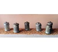Langley Models 6 Dustbins OO Scale UNPAINTED Metal Model Kit F62