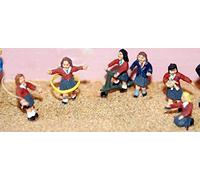 Langley Models 6 girls playing + toys OO Scale UNPAINTED Metal Model Kit F178