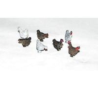 Langley Models Animals 6 Chickens 1 Cockerel O Scale UNPAINTED Model Kit L48