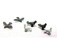 Langley Models Birds 6 Doves + Pigeons OO Scale Metal Model PAINTED F148p