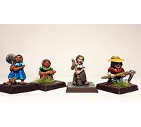 Langley Models Borderlands Halfling Females x 4 28mm Scale Wargaming Oldhammer UNPAINTED Kit