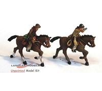 Langley Models Circus 2 Mounted Cowboys + pistols OO Scale UNPAINTED Kit USA2