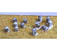 Langley Models Dustbins- 6 large, 6 small N Scale UNPAINTED Metal Model Kit A14
