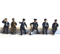 Langley Models Loco drivers + fireman 6 seated figures OO Scale PAINTED F119ap