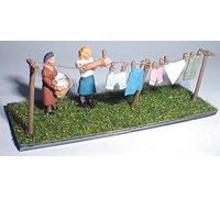 Langley Models Washing line clothes + figures OO Scale UNPAINTED Model Kit F212