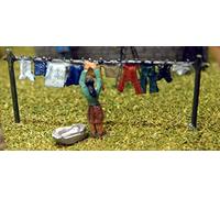 Langley Models Washing Line + Figure N Scale UNPAINTED Metal Model People A62