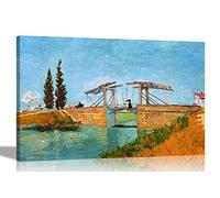 Langlois Bridge at Arles by Vincent Van Gogh Canvas Wall Art Pictures | Framed Prints for Living Room, Bedroom, Office | Abstract Modern Landscape Artwork 40 x 30cm (16 x 12 inches) A3