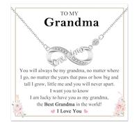 LANGLY Grandma Gifts for Mothers Day Birthday, Women Silver Infinity Grandma Necklace Mother's Day Chrsitmas Valentines Day Jewellery Gifts for Nana from Granddaughter Grandson