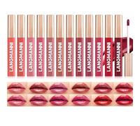 LANGMANNI 12 Colors Lip Cream Liquid Lipstick Set | Plush Creamy Finish & Luminous Shine | Moisturizing Liquid Lip Gloss, Seamless Applicator Gift Set for Women