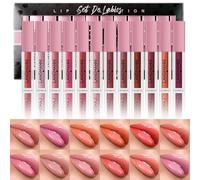 LANGMANNI 12Pcs Lip gloss Collection Makeup Set,Shiny Smooth Soft Liquid Lip Glosses Lip Stain With Rich Varied Colors For Girls And Women Makeup(Color-B)