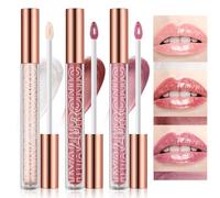 LANGMANNI 3Pcs Hyaluronic Acid Lip Gloss Set,Hydrate & High Shine Clear Looking Lips,Smooth Texture And Long Lasting Lip moisturizing,Brightening 0.1oz/pc (#1+#2+#3)