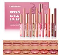 LANGMANNI 6 Matte Lip Liners With 6 Nourishing Lip Oils Set, Long-Lasting Non-Stick Cup Waterproof Makeup Set, Beauty Daily Cosmetics Gift for Girls