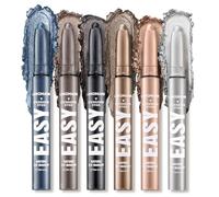 LANGMANNI Eyeshadow Stick, 6 PCS Multi-Color Eyeshadow Pen Set, Creamy Long-Lasting Eye Makeup Kit, Natural & Shimmer Shades Contour Stick, Perfect Gifts For Women (#E)