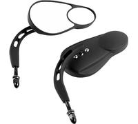 LangPu Split Vision Mirrors/Motorcycle Rearview Mirror for Harley Davidson Touring Road King Street Electra Glide Ultra Classic FLHTCU Dyna Fat Boy Sport Glide Softail Sportster (Black)
