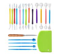 Langqun Air Dry Clay Sculpting Tools, Modeling Shaping Embossing for Kids and Adults,Polymer Clay Tools,Pottery Tools Kit 19Pcs