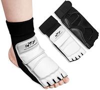 LangRay Taekwondo Sparring Gear Protector Karate Boxing Sparring Guard, Martial Arts Protective Foot Gear for Kung Fu Punch Bag Kickboxing MMA Training, XS White