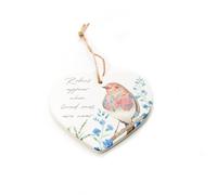 Langs Ceramic Heart Hanger - Robin Loved Ones in White Langs White