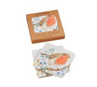 Langs Drink Coasters Set of 4 Cork Square Robin Forget Me Not Heat Resistant Coffee Cup Mat