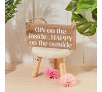Langs Wooden Drink Plaque Gin On The Inside Sign