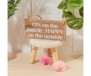 Langs Wooden Drink Plaque Gin On The Inside Sign