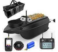 LANGSHI Fishing RC GPS Bait Boat 800M Distance GPS Position Auto Cruise Remote Control With Wireless Dual Motors,20000mAh,3kg (Fish Finder Edition)