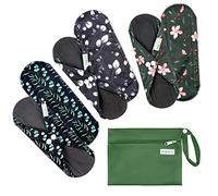 Langsprit Absorbent Reusable Menstrual Sanitary Pads/Washable Cloth Menstrual Period Pads,Reusable Panty Liners(Winter,S)