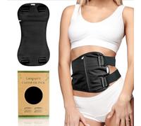 Langsprit Castor Oil Pack Castor Oil Pack Wrap, Organic Castor Oil Packs for Liver Detox, Inflammation, Reusable Castor Oil Pack Compress Castor Oil Packs kit Black L