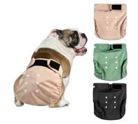Langsprit Frenchie Female Dog Diapers No Tail Hole,Reusable Puppy French Bulldog Diapers Female for Period Heat,Washable Small Medium Large Size(Large)