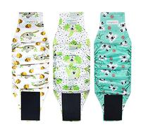 Langsprit Male Belly Bands for Dogs (Pack of 3) - High Absorbing Dog Wraps Male Washable - Reusable Male Dog Diapers (Koala, X-Large)