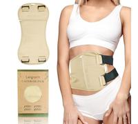 Langsprit Organic Cotton Castor Oil Pack Wrap - Reusable Castor Oil Pads Pack Compress for Liver & Stomach Detox - Beige