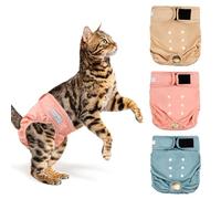 Langsprit Reusable Cat Diapers - Washable Kitten Incontinence Diapers for Male & Female Cats, Sizes: Large, Small, Medium