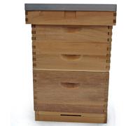 Langstroth Beehive in Cedar with Flat roof and 2 Super 1 Brood