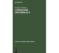 Language Universals: 59 (Janua Linguarum. Series Minor, 59)