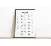 Languages Poster Prints Unframed 2 (Polish Alphabet Chart Print, Polski Alphabet Poster, Poland Language Chart Wall Art, Black & White Wall Art, 297 x 420 mm / 11.7 x 16.5 inches)